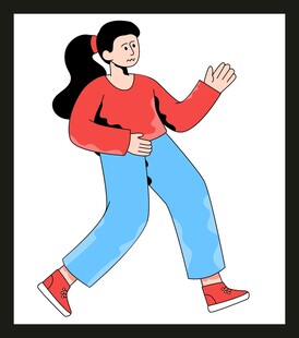 活力女孩欢快迈步