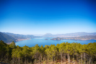 湖畔山林美景