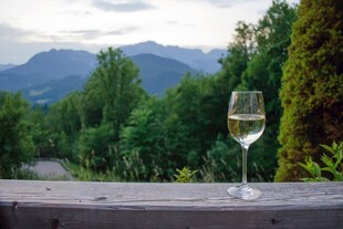 山间美景配美酒