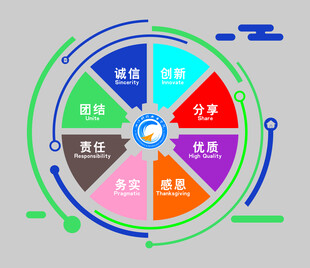 多彩扇形图展示不同类别