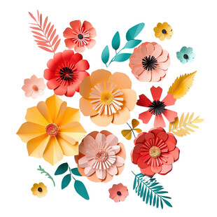 多彩花卉插画图案
