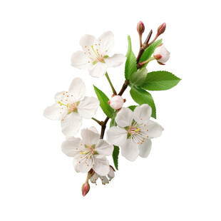 白色花枝绽放美丽花朵