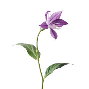 紫色单朵花卉特写