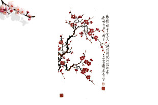 中式梅花图饰