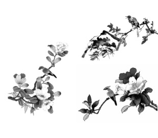 水墨花卉图案