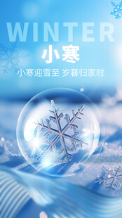 小寒时节冰雪主题插画