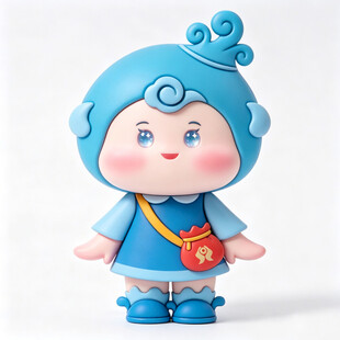 蓝色可爱卡通玩偶