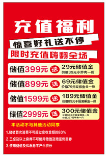 充值福利展板