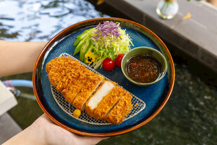 日式炸猪排套餐美食特写