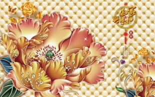 中式古典牡丹花纹饰图案