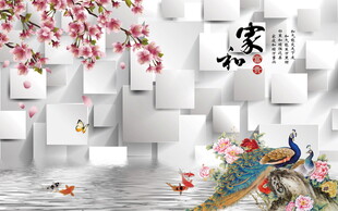 中式花鸟墙饰雅致意境