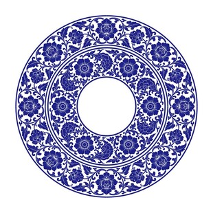 经典中式卷草花卉装饰无缝纹样
