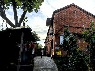 红砖小屋旁的幽静小巷
