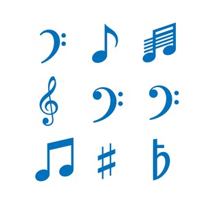 蓝色音符素材