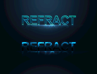 蓝色发光的REFRACT字样