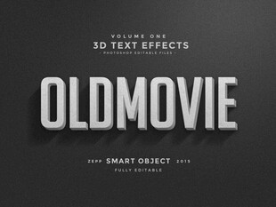 复古电影风格3D文字特效