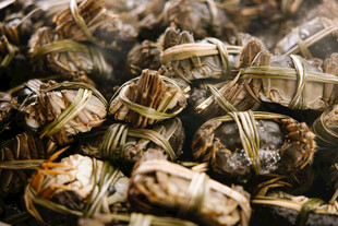 新鲜捆绑大闸蟹