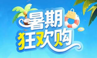 暑期狂欢购促销活动海报