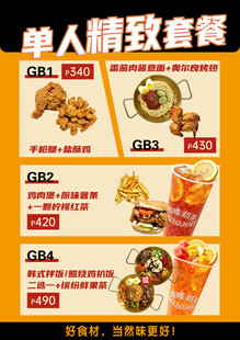 单人精致套餐美食海报