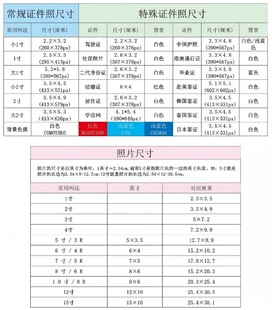 标准照片尺寸证件照尺寸