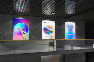 现代艺术装饰画展示墙