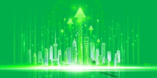 绿色科技感发光建筑景观