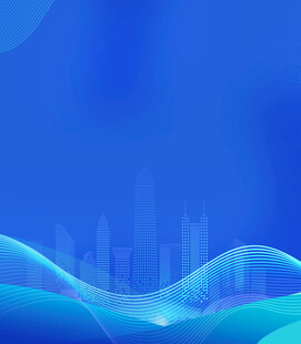 蓝色渐变科技风城市背景图
