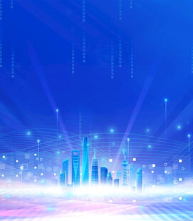 梦幻蓝色科技城市夜景