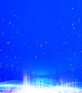 梦幻蓝色星空城市夜景