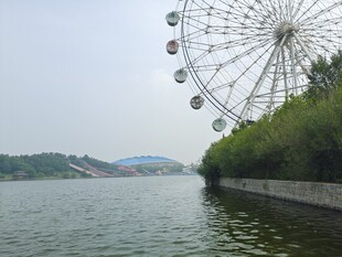 湖畔摩天轮风景