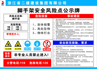 脚手架安全风险点公示牌