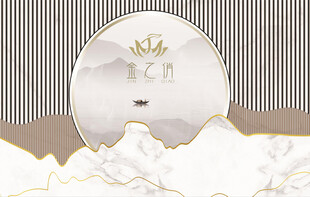 新中式轻奢山水形象墙