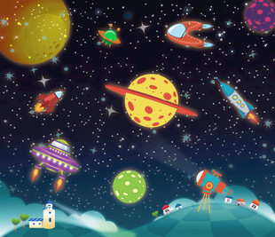 通太空星球背景
