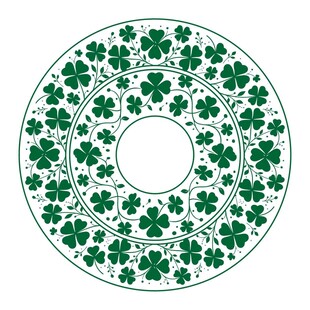 经典四叶草幸运草装饰无缝纹样