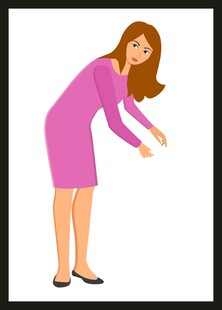 粉色裙女士弯腰姿态展示