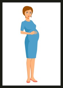 孕妇蓝色连衣裙形象展示