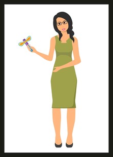 手持花束的优雅绿衣女子
