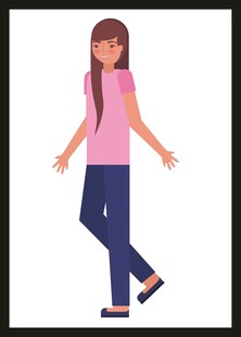 站立的粉色上衣女孩