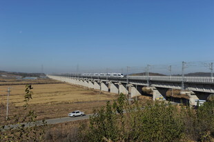 高架桥横跨开阔田野