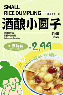 餐饮甜品摊位酒酿小圆子宣传海报