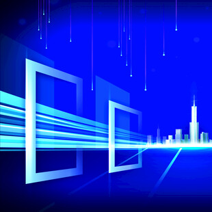 科技感蓝色虚拟屏幕场景