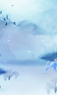 梦幻冰雪场景中的灵动动物