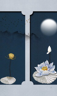 月夜莲花梦幻景象