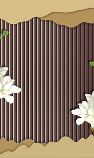 复古条纹背景上的白花朵