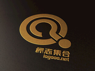 金色Q字母标志设计