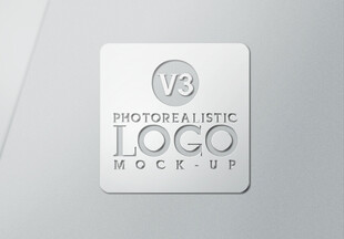 白色金属质感logo展示样机
