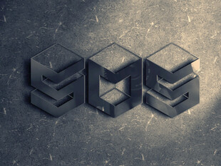 立体3D效果的SOS字样