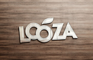 金属质感LOOZA标志展示