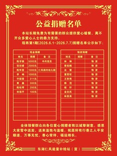 公益捐赠名单