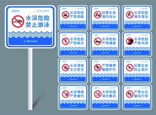 警示牌  禁止游泳